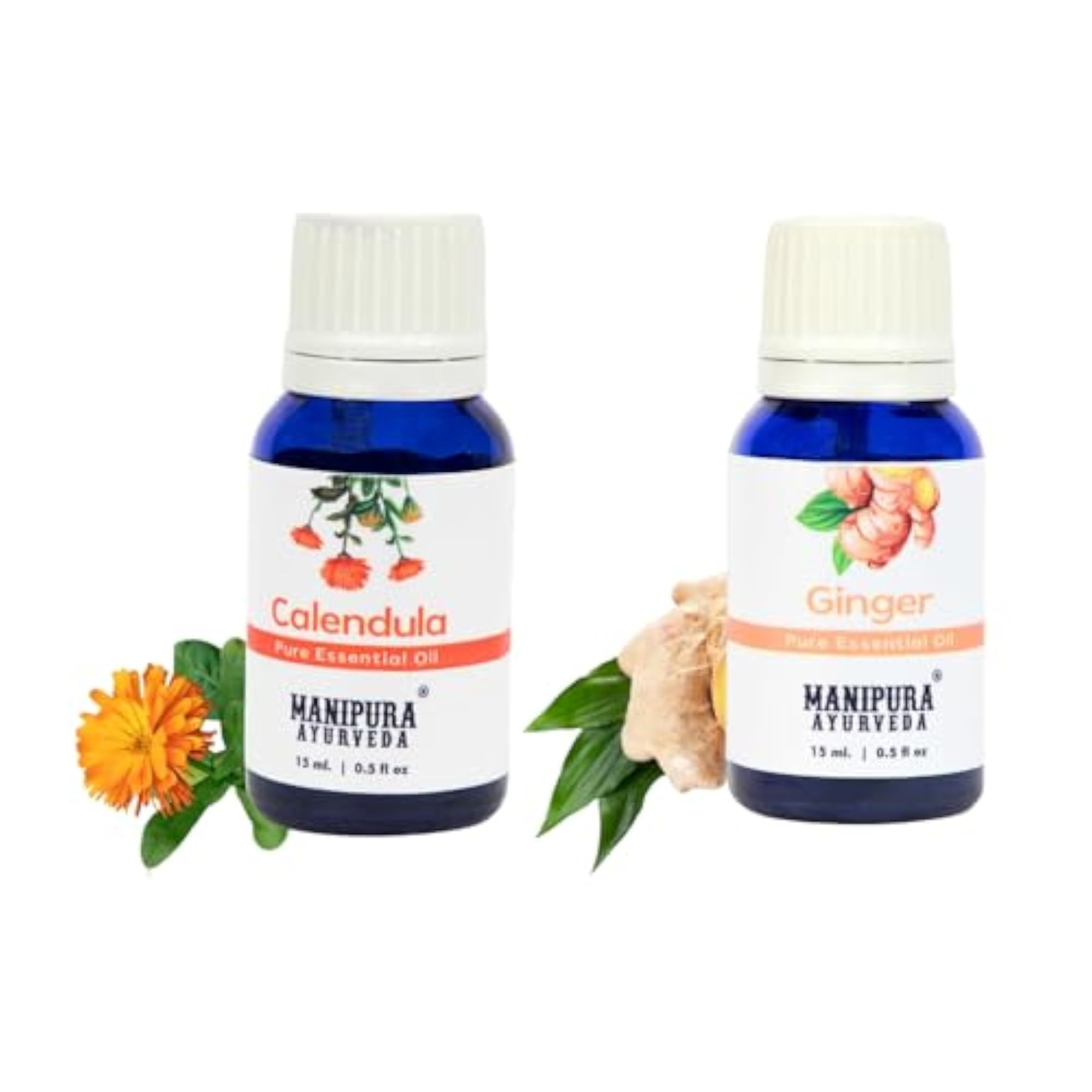 Calendula & Ginger Oil Diffuser Combo Pack, 100% Pure